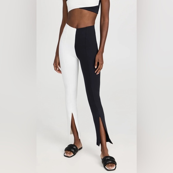 Port de Bras Ponti Leggings Two-Tone Colorblock Slit Flare Pants Sz S - Picture 1 of 8